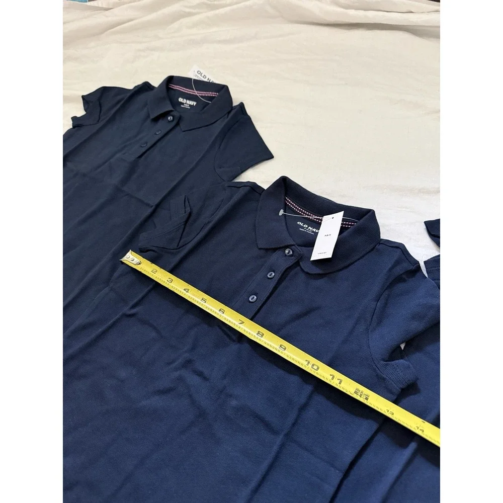 Old Navy School Uniform Shirts Blue Girls Size S 6-7 Navy 3pack NWT